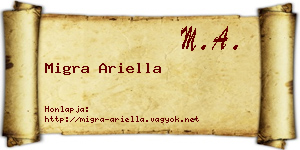 Migra Ariella névjegykártya